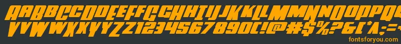 Powerlordexpandital Font – Orange Fonts on Black Background