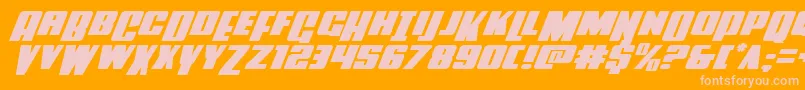 Powerlordexpandital Font – Pink Fonts on Orange Background