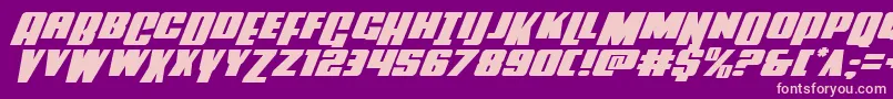 Powerlordexpandital Font – Pink Fonts on Purple Background