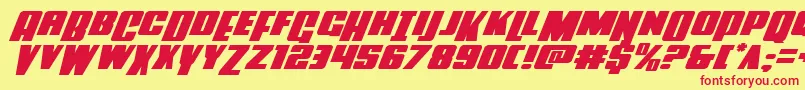 Powerlordexpandital Font – Red Fonts on Yellow Background