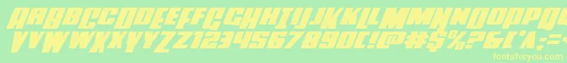 Powerlordexpandital Font – Yellow Fonts on Green Background