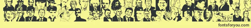 Famousfaces Font – Black Fonts on Yellow Background
