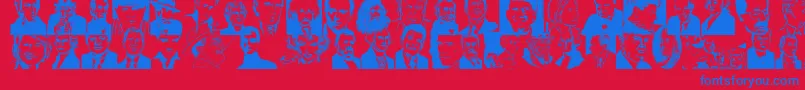 Famousfaces Font – Blue Fonts on Red Background