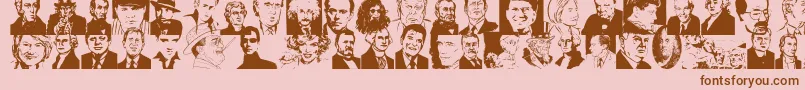 Fonte Famousfaces – fontes marrons em um fundo rosa