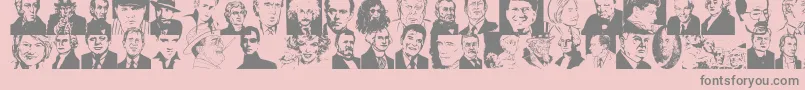Famousfaces Font – Gray Fonts on Pink Background
