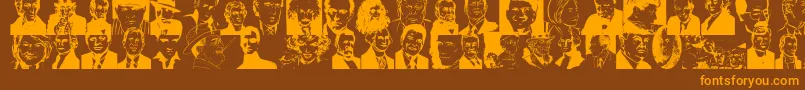 Fonte Famousfaces – fontes laranjas em um fundo marrom