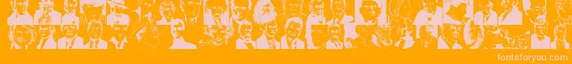 Famousfaces Font – Pink Fonts on Orange Background