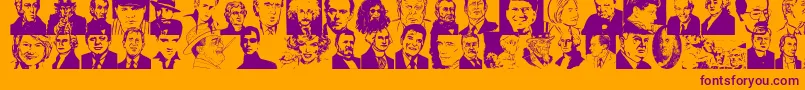 Famousfaces Font – Purple Fonts on Orange Background