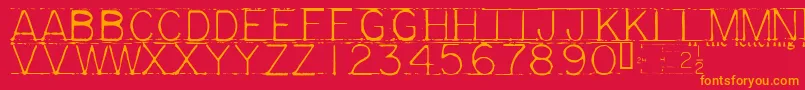 Mechf Font – Orange Fonts on Red Background