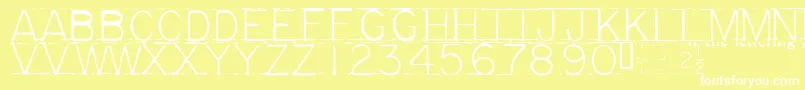 Mechf Font – White Fonts on Yellow Background