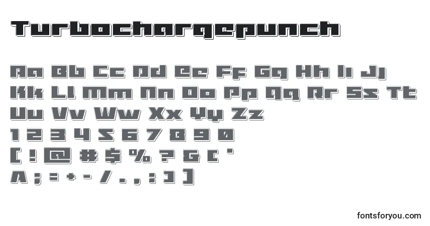 Шрифт Turbochargepunch – алфавит, цифры, специальные символы