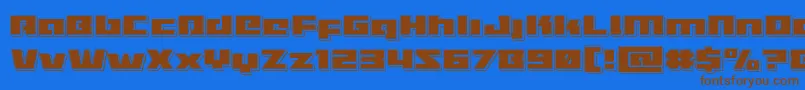 Turbochargepunch Font – Brown Fonts on Blue Background