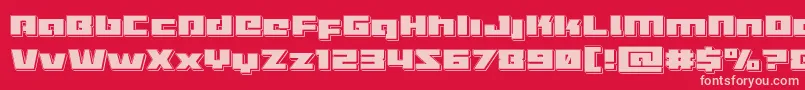 Fonte Turbochargepunch – fontes rosa em um fundo vermelho