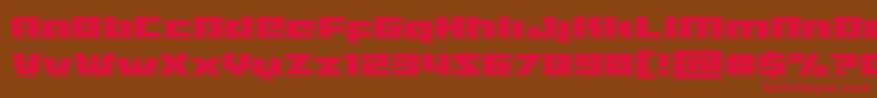 Turbochargepunch-Schriftart – Rote Schriften auf braunem Hintergrund