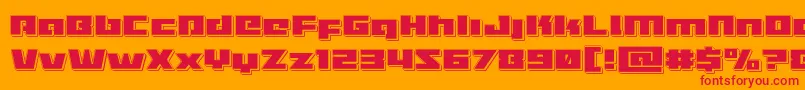 Turbochargepunch-Schriftart – Rote Schriften auf orangefarbenem Hintergrund