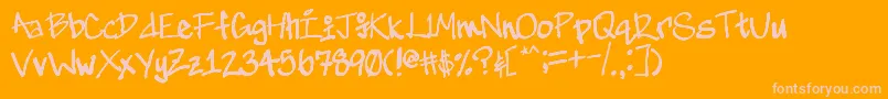 Geeknee Font – Pink Fonts on Orange Background