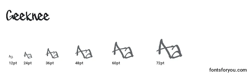 Geeknee Font Sizes