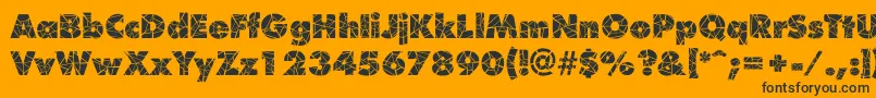 Fonte ShatterRegular – fontes pretas em um fundo laranja