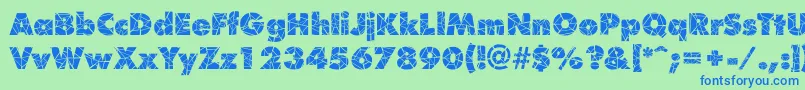 ShatterRegular Font – Blue Fonts on Green Background