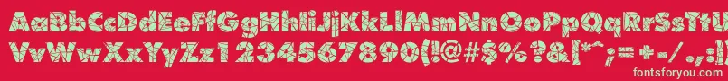 Шрифт ShatterRegular – зелёные шрифты на красном фоне