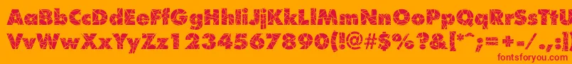 ShatterRegular-Schriftart – Rote Schriften auf orangefarbenem Hintergrund