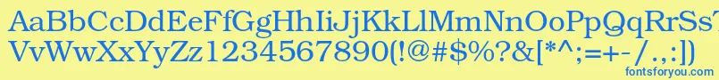 TexgyrebonumRegular Font – Blue Fonts on Yellow Background