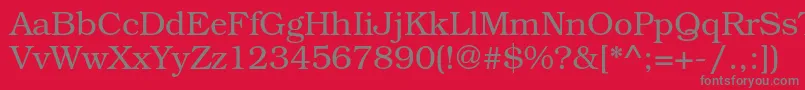 Czcionka TexgyrebonumRegular – szare czcionki na czerwonym tle