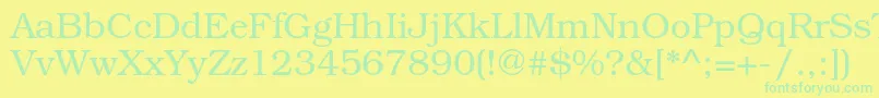 TexgyrebonumRegular Font – Green Fonts on Yellow Background