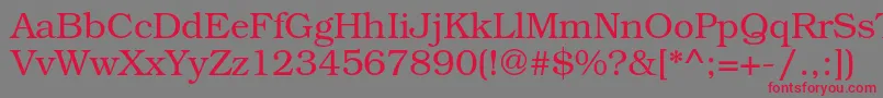 Шрифт TexgyrebonumRegular – красные шрифты на сером фоне