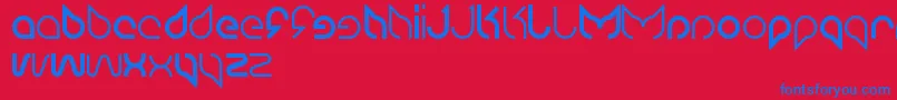 Maruciel-Schriftart – Blaue Schriften auf rotem Hintergrund