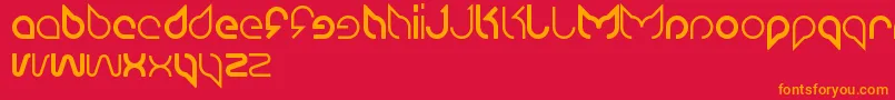 フォントMaruciel – 赤い背景にオレンジの文字