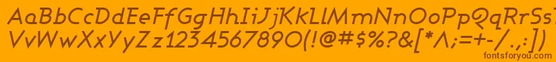 AshbyMediumItalic Font – Brown Fonts on Orange Background