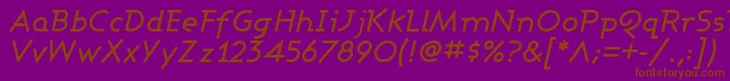 AshbyMediumItalic Font – Brown Fonts on Purple Background