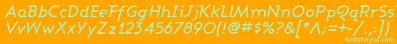 AshbyMediumItalic Font – Green Fonts on Orange Background