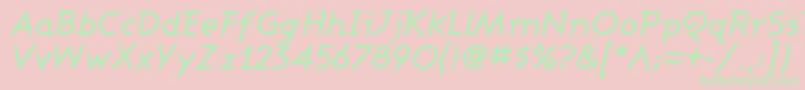 AshbyMediumItalic Font – Green Fonts on Pink Background