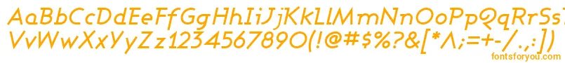 AshbyMediumItalic-fontti – oranssit fontit valkoisella taustalla