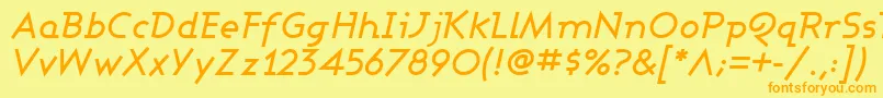 AshbyMediumItalic Font – Orange Fonts on Yellow Background
