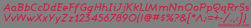 AshbyMediumItalic-Schriftart – Rote Schriften auf grauem Hintergrund