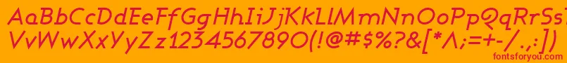 フォントAshbyMediumItalic – オレンジの背景に赤い文字