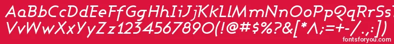 AshbyMediumItalic Font – White Fonts on Red Background