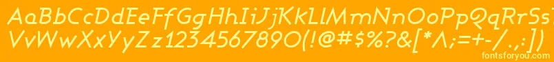 AshbyMediumItalic Font – Yellow Fonts on Orange Background