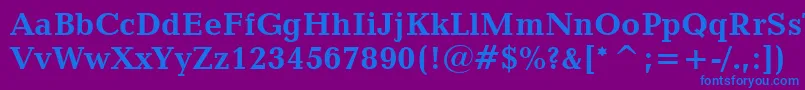 CandidaBoldBt Font – Blue Fonts on Purple Background