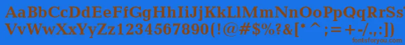 Czcionka CandidaBoldBt – brązowe czcionki na niebieskim tle