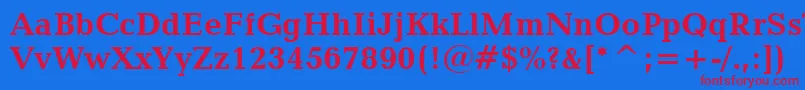 CandidaBoldBt Font – Red Fonts on Blue Background