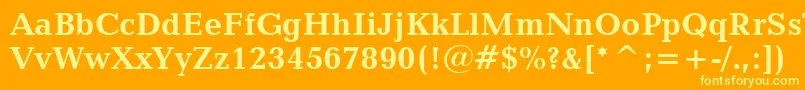 CandidaBoldBt Font – Yellow Fonts on Orange Background