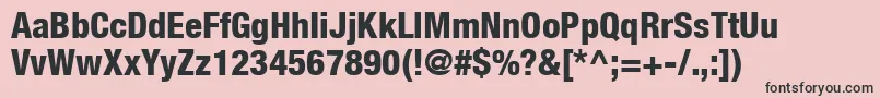 Шрифт HelveticaLt87HeavyCondensed – чёрные шрифты на розовом фоне