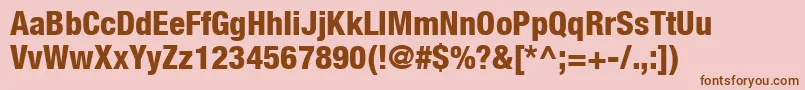 HelveticaLt87HeavyCondensed Font – Brown Fonts on Pink Background