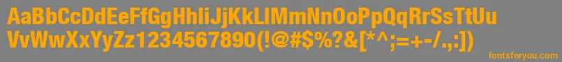 HelveticaLt87HeavyCondensed Font – Orange Fonts on Gray Background