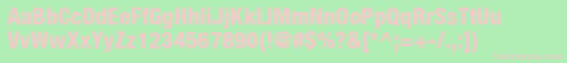 HelveticaLt87HeavyCondensed Font – Pink Fonts on Green Background