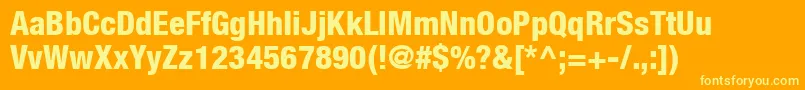 HelveticaLt87HeavyCondensed Font – Yellow Fonts on Orange Background